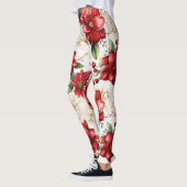 Rood Wit Groen Bloemen Patronen Elegant Groot Chiq Leggings (Links)
