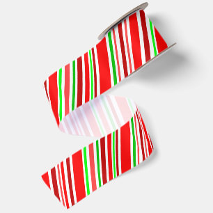 Rood Wit Groen Diagonaal Candy Cane Strepen Xmas Lint