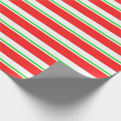 Rood, wit, groen gekleurde kerstkernen cadeaupapier (Hoek)