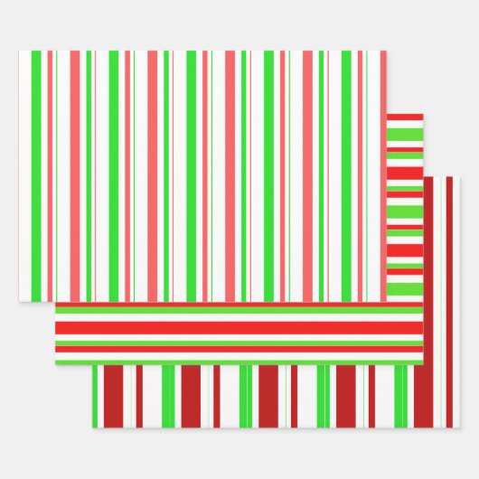 Rood, wit, groen gekleurde kerstkernen inpakpapier vel (Set)