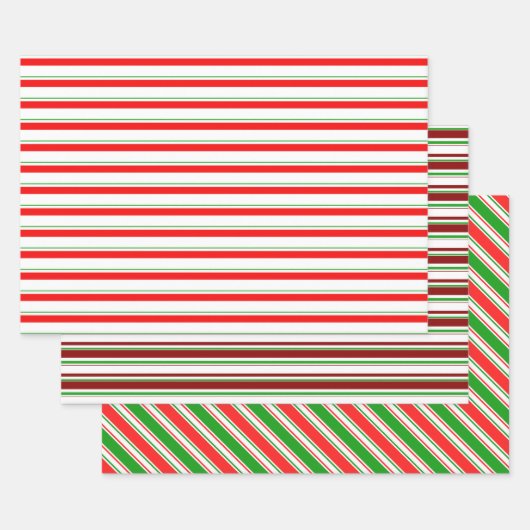 Rood, wit, groen gekleurde kerstkernen inpakpapier vel (Set)