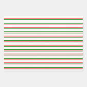 Rood, wit, groen gekleurde kerstkernen inpakpapier vel (Voorkant 3)