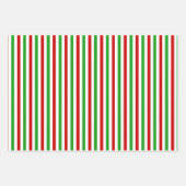 Rood, wit, groen gekleurde kerstpatronen inpakpapier vel (Voorkant 3)