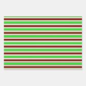 Rood, wit, groen gekleurde kerstpatronen inpakpapier vel (Voorkant 2)