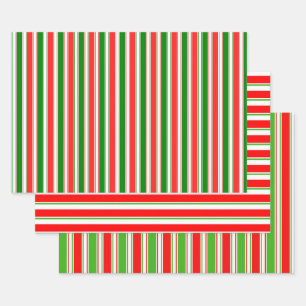 Rood, wit, groen gekleurde kersttaarten inpakpapier vel