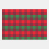 Rood, wit, groen kerstbuffel inpakpapier vel (Voorkant)