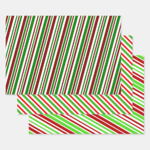 Rood, wit, groen kerststijlpatroon inpakpapier vel