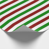 Rood, wit, groen kerststijlvol patroon cadeaupapier (Hoek)