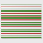 Rood, wit, groen met Kerstmis geïnspireerde strepe Cadeaupapier (Vlak)