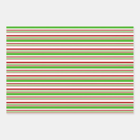Rood, wit, groen met Kerstmis geïnspireerde strepe Inpakpapier Vel (Voorkant)