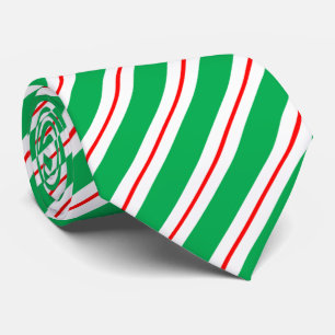 Rood Wit Groene Candy Cane Stripes Stropdas