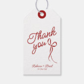 Rood & Wit Hand Getrokken Boog Trouwcadeau Label Cadeaulabel (Voorkant)