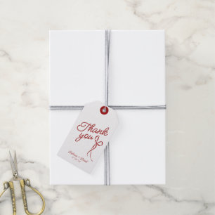 Rood & Wit Hand Getrokken Boog Trouwcadeau Label Cadeaulabel