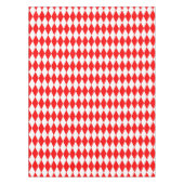 Rood Wit Harlequin Diamonds Checkers Ontwerp Tafelkleed (Voorkant)