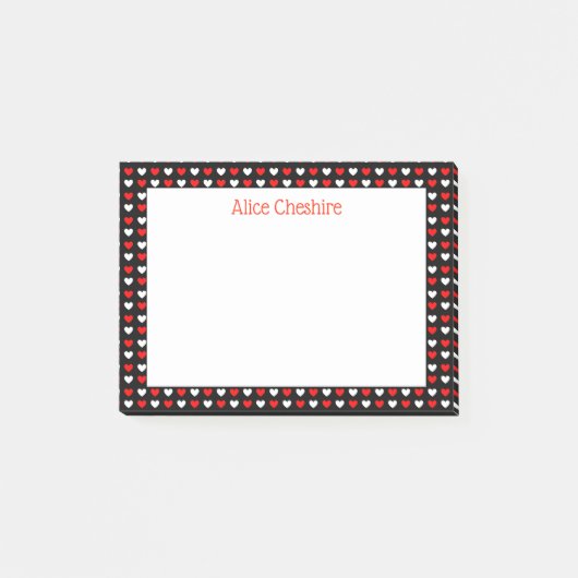Rood & wit hart Aangepaste advertentie IT-notities Post-it® Notes (Voorkant)