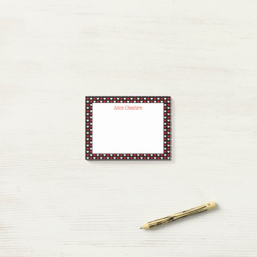 Rood & wit hart Aangepaste advertentie IT-notities Post-it® Notes (Op bureau)