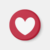 Rood wit hart magneet (Voorkant)