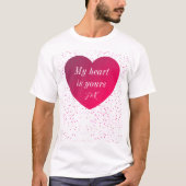 Rood Wit Hart Modern Valentijnsdag Mannen T-shirt (Voorkant)