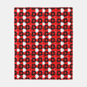 Rood-Wit Hartpatroon Fleece Deken (Voorkant)