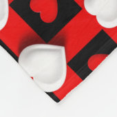Rood-Wit Hartpatroon Fleece Deken (Hoek)