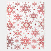 rood, wit, helder, ster, stof, siervormig, modern, fleece deken (Voorkant)