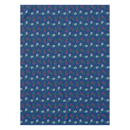 Rood & Wit Hibiscus Tafelkleed (Voorkant)