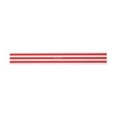 Rood wit horizontaal Preppy Stripe Name Monogram Uitnodigingen Wikkel (Vlak)