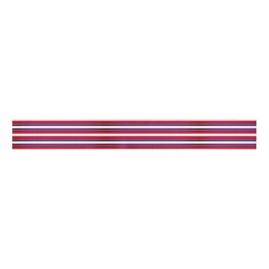 Rood wit, horizontaal strepes modern patroon grosgrain lint (Voorkant)