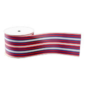 Rood wit, horizontaal strepes modern patroon grosgrain lint (Spoel)