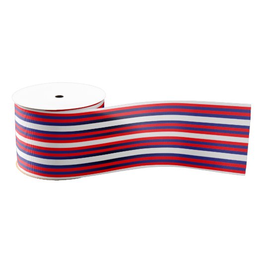 Rood wit, horizontaal strepes modern patroon grosgrain lint (Spoel)