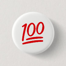 Rood wit houdt het 100 Emoji Symbool Pictogram Pin