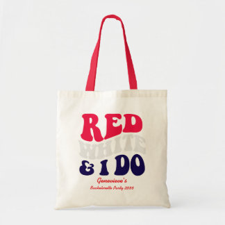 Rood Wit Ik Doe Amerikaanse Retro Bruidsfeest Tote Bag