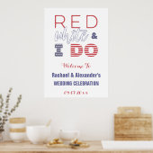 Rood Wit & IK DOE Patriottische Trouwfeest Borrel  Poster (Keuken)