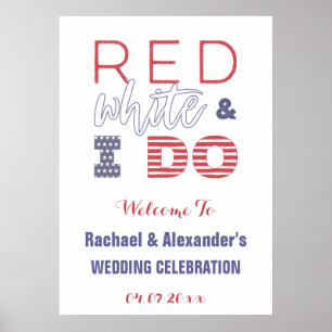 Rood Wit & IK DOE Patriottische Trouwfeest Bruilof Poster