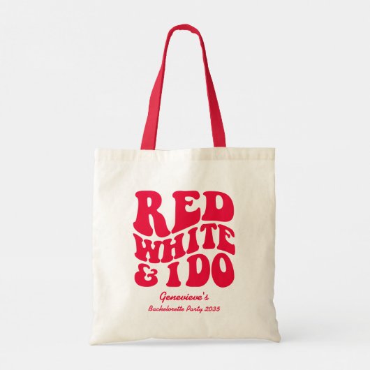 Rood Wit Ik Doe | Rood Retro 4 juli Bachelorette Tote Bag (Achterkant)