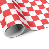 Rood wit ingecheckt patroonpapier cadeaupapier (Rol Hoek)