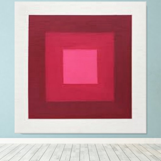 Rood-wit Josef Alberts Canvas Afdruk (Insitu (Houten vloer))