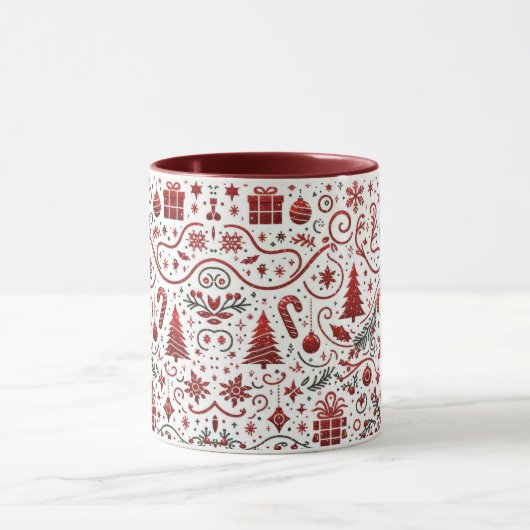 Rood Wit Kerst Mok (Midden)