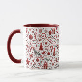 Rood Wit Kerst Mok (Links)