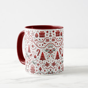 Rood Wit Kerst Mok