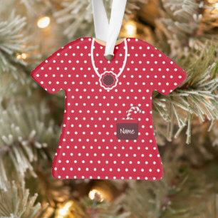 Rood & Wit Kerst Snoep Jurk Gepersonaliseerd Ornament