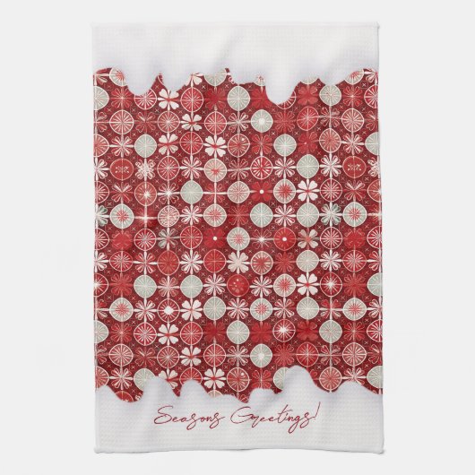 Rood Wit Kerst Snoep Patroon#13 ID1009 Theedoek (Verticaal)