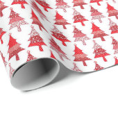 Rood wit kerstboom Kilt Pattern Cadeaupapier (Rol Hoek)