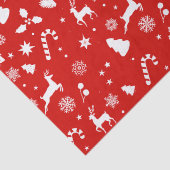 Rood Wit Kerstfeest Geometrisch Winterpatroon Tissuepapier (Detail)