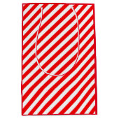 ROOD WIT KERSTMIS CANDY CANE STIJL MEDIUM CADEAUZAKJE (Voorkant)