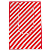 ROOD WIT KERSTMIS CANDY CANE STIJL MEDIUM CADEAUZAKJE (Achterkant)