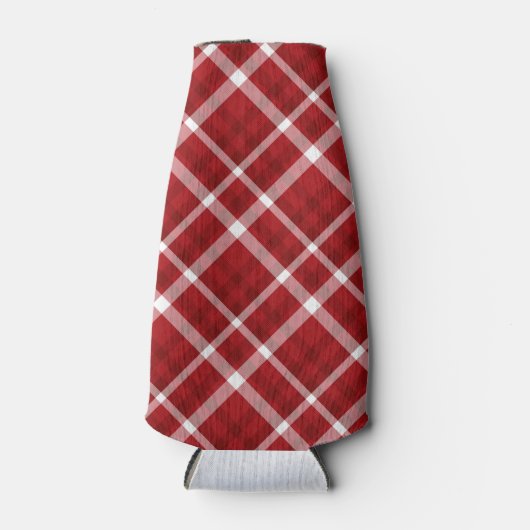 ROOD WIT KERSTPLAID PATROON FLESJESKOELER (Voorkant)