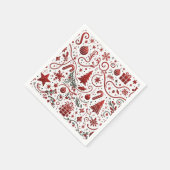 Rood wit kerstservet servet (Hoek)