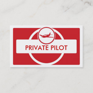 Rood wit kleine vliegtuigpiloot visitekaartjes