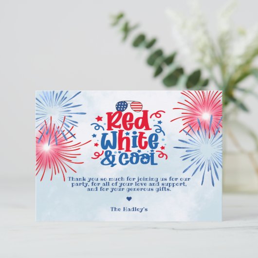 Rood Wit & Koel Dank u Kaart (Staand voorkant)